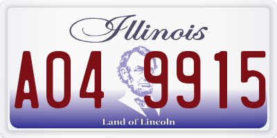 IL license plate A049915