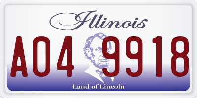 IL license plate A049918