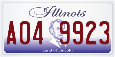 IL license plate A049923
