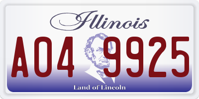 IL license plate A049925