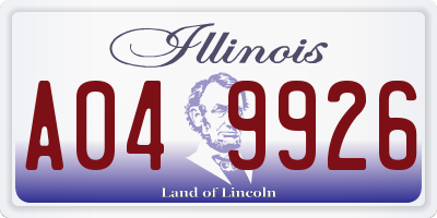 IL license plate A049926