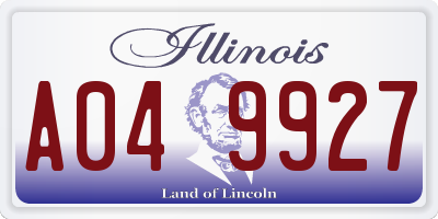 IL license plate A049927