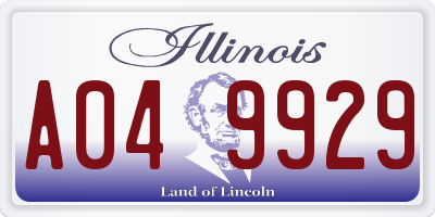 IL license plate A049929