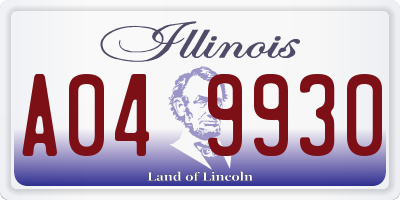 IL license plate A049930