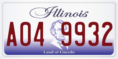 IL license plate A049932