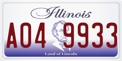 IL license plate A049933