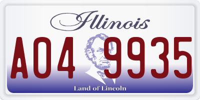 IL license plate A049935