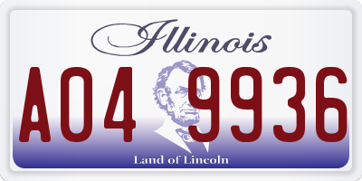 IL license plate A049936
