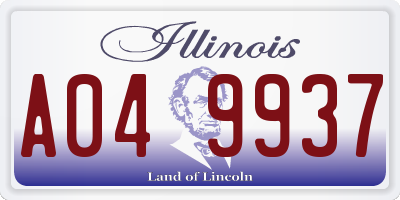 IL license plate A049937