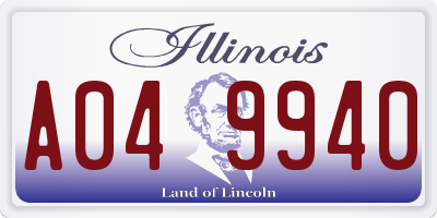 IL license plate A049940