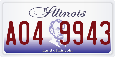 IL license plate A049943