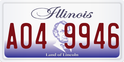 IL license plate A049946