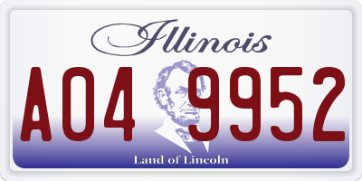IL license plate A049952