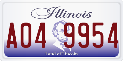 IL license plate A049954