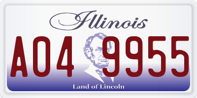 IL license plate A049955