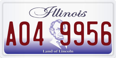 IL license plate A049956