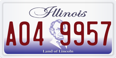 IL license plate A049957