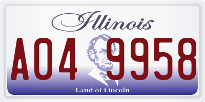 IL license plate A049958