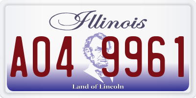 IL license plate A049961