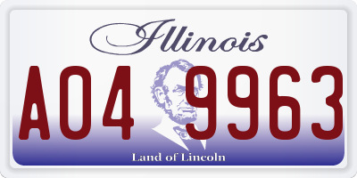 IL license plate A049963