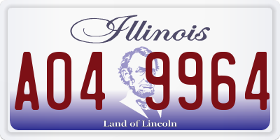 IL license plate A049964