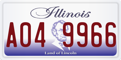 IL license plate A049966