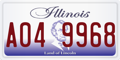 IL license plate A049968
