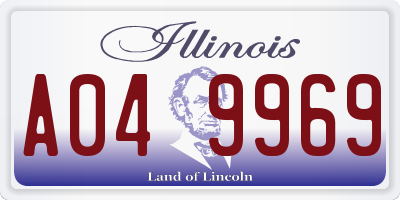 IL license plate A049969