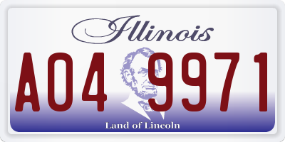 IL license plate A049971
