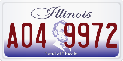 IL license plate A049972