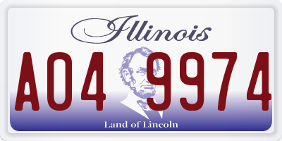 IL license plate A049974