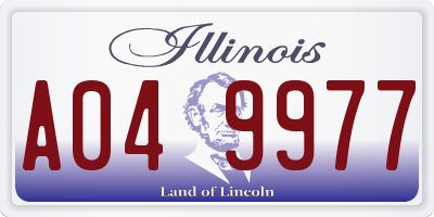 IL license plate A049977