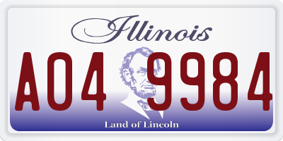 IL license plate A049984