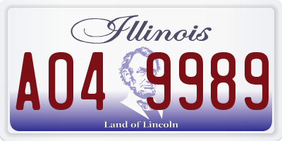 IL license plate A049989