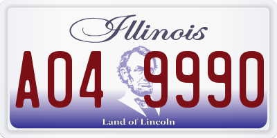 IL license plate A049990