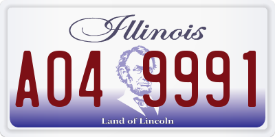 IL license plate A049991