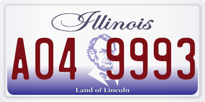 IL license plate A049993