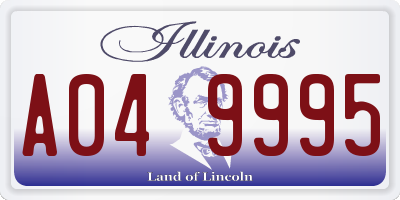 IL license plate A049995