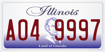 IL license plate A049997