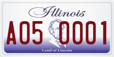 IL license plate A050001