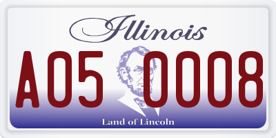 IL license plate A050008