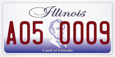IL license plate A050009