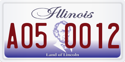 IL license plate A050012