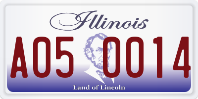 IL license plate A050014