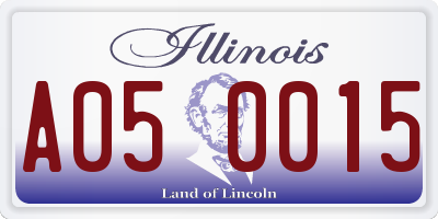 IL license plate A050015