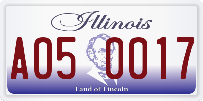 IL license plate A050017
