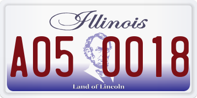 IL license plate A050018