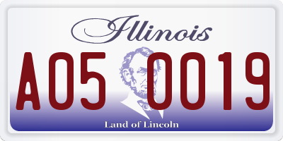 IL license plate A050019