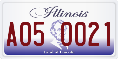 IL license plate A050021