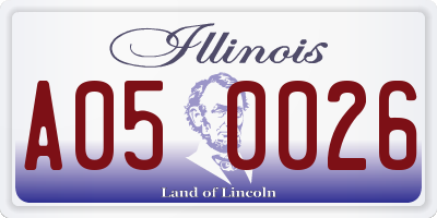IL license plate A050026